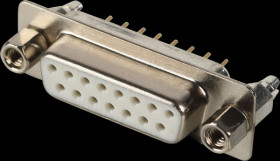 106-15-2-3-CL D-SUB socket, 15-pin, stamped contacts, gold plated