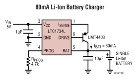 Lithium-Ion Linear Battery Charger in ThinSOT