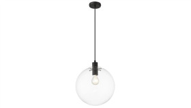Lampa Wisząca Puerto Z Dużym Szklanym Kloszem Bańką Do Salonu Lp-004/1P L Bk...