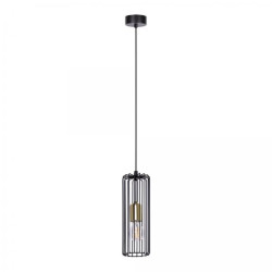 Lampa wisząca GABI, druciany klosz, czarno-złota na E27 K-4935 Kaja Lighting