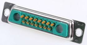 Złącze D-Sub 17-pinowe Żeński Proste Montaż na panelu Złoto na niklu