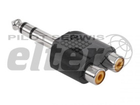Wtyk Jack 6,3mm - 2x gniazdo RCA cinch