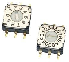 Encoding rotary switch, 16 pole, BCD, straight, 100 mA/5 VDC, SH-7070MB
