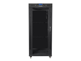 SZAFA INSTALACYJNA RACK STOJĄCA 19 22U 800X800 CZARNA DRZWI SZKLANE LCD LANBERG (FLAT PACK)
