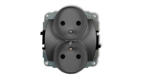 Trend Gniazdo Podwójne Z/U Grafitowy 11Gpr-2Zp