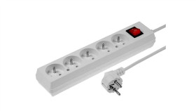 Przedłużacz Z Wyłącznikiem 5-Gniazd Z/U 16A 3M /Omy 3X1,5/ Biały Ps-570Ws...
