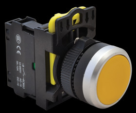 Przełącznik przycisk sterowniczy 22mm kryty bistabilny żółty Tracon