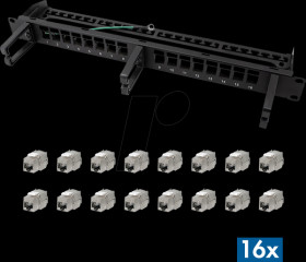 NK5005 Patchpanel, 16", 24-Port, Cat.6a