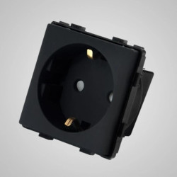 TouchMe Gniazdo z/u schuko modułowe, czarne TM624B