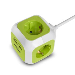 MagicCube poczwórne gniazdko prądowe, 2 wejścia usb 1,4m GreenBlue GB118G wersja niemiecka GB118