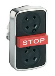 Przycisk kryty/czerw. wystający/kryty trójklawiszowy O22 bez wkładki ZB4BA791