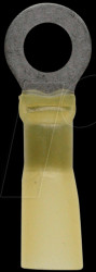 K403060HS Ring cable lug with shrink tubing - 4 ... 6 mm², M6, yellow