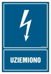 ZNAK - HG003 Uziemiono 7,5 x 10 cm PN - Płyta 1mm