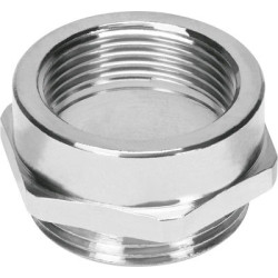 Łącznik do kanałów kablowych gwint M40 Mosiądz platerowany niklem Srebrny