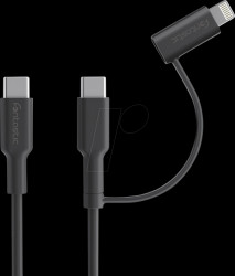 264801 2-in-1 Data &amp; Charging Cable Type-C &gt; Type-C +8-pin Lightning, 1