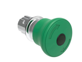 Metalowy przycisk grzybkowy podświetlany odblokowanie przez obrót fi40mm normalne zatrzymanie Zielony LPSBL6643