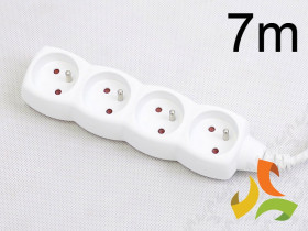 Przedłużacz elektryczny 4 gniazda z uziemieniem, 7m P0417 EMOS