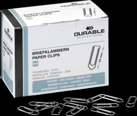 120725 Paper clips, 26 mm, zinc-plated, 1000 pieces