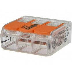 Szybkozłączka 3x 0,2-4,0mm2 uniwersalna (na drut / na linkę) 450V/32A ORYGINALNA woreczek 10szt. 221-413