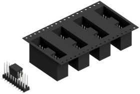 Pin header, 20 pole, pitch 2.54 mm, angled, black, SL11SMD10420ZBTR