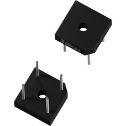 Diotec Semiconductor bridge rectifier, 280 V, 400 V (RRM), 6 A, flat bridge, 15.2 x 15.2 x 6.3, KBPC604