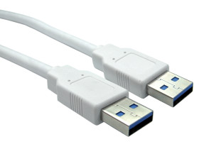 Kabel USB Złącze A USB A Złącze B USB A dł. 800mm Przewód USB USB 3.0 kolor: Biały