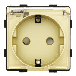 Moduł - Gniazdo elektryczne Schuko IP44 z klapką - złoty - Tawoia Glass