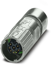 Plug, M17, 8 pole, crimp connection, ONECLICK quick locking system, straight, 1629014