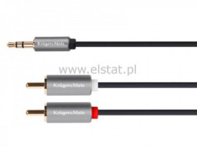 Jack 3,5- 2x RCA 1,8m; zawieszka; Kruger&Matz