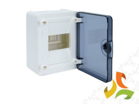 Rozdzielnica natynkowa 4 modułowa 1x4M drzwi transparentne IP40 GOLF VS104TD HAGER