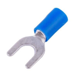 Końcówka widełkowa izolowana M5 niebieska 100szt SGE KWB5