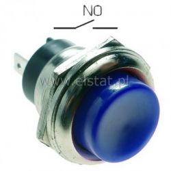 Przeł. przycisk chwilowy okrągły duży NO niebieski
