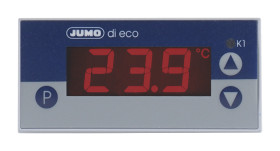 Regulator temperatury wł./wył. Jumo Uz: 230 V AC wyjście 1 przekaźnikowe 1-wyjściowy-wyjściowy wejście Termopara typu K