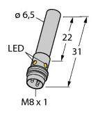 Turck Czujnik indukcyjny podtynkowy PNP, Zamykający BI1,5-EH6,5K-AP6X-V1131