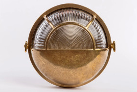 Oprawa mosiężna OKRĄG 14S z 2 nakrętkami typu motylek, E27, 60W, klosz przeźroczysty-szkło, IP64, przysłona A14S