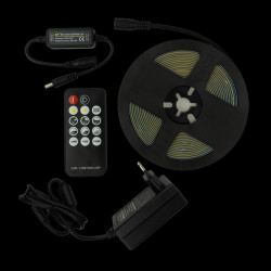 Taśma LED 24V COB biała neutralna 4000k 7W/m IP20 (zestaw: taśma 5m+zasilacz+pilot+sterownik) / EcoLight EC20812