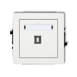 DECO Mechanizm gniazda pojedynczego USB A-B 2.0, biały mat 25DGUSB-3