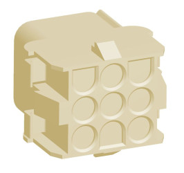 Obudowa złącza 9-pinowe 3-rzędowe raster: 6.35mm TE Connectivity Żeński Montaż na panelu Universal MATE-N-LOK