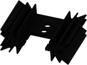 Extruded heatsink, (L x W x H) 25.4 x 34.9 x 12.7 mm, 14 K/W, black anodized, 10018977