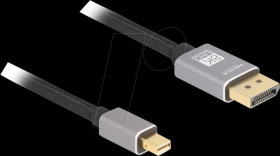 81091 Mini DP to DP cable, 8K 60 Hz, gray, without snap-in function, 1