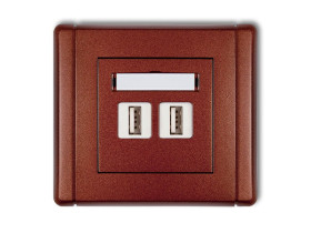 FLEXI Gniazdo USBx2 podwójne-AA 3.0 brązowy metalik 9FGUSB-6 KARLIK