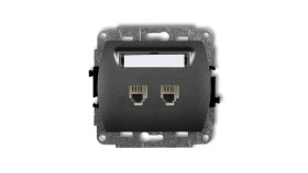 Trend Gniazda Telefoniczne Podwójne 2Xrj11, 4-Stykowy Grafitowy 11Gt-2