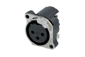 XLR panel socket, 3 pole, gold-plated, NC3FBH1-DA