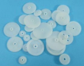 ZESTAW 25-SZT KÓŁ ZĘBATYCH PLASTIKOWYCH