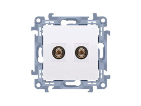 SIMON 10 Gniazdo głośnikowe pojedyncze 1 kolumna głośnikowa (moduł) biały CGL2.01/11 KONTAKT SIMON