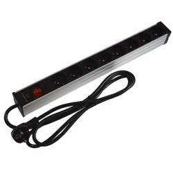 Listwa zasilająca 1U 19 8 gniazd wyłącznik kątowa