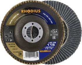 Rhodius 211328 Tarcza lamelkowa Średnica 115 mm Średnica otworu 22.23 mm Wielkość ziarna 60 stal nierdzewna, stal 1 szt.
