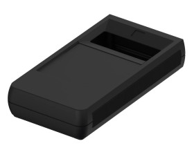 Bopla BOS 704-9005 (34704000) - obudowa ręczna z pojemnikiem na baterie (2 x 9V), otworowaniem 23 x 58 mm pod wyświetlacz i bocz