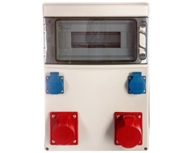 Rozdzielnica stacjonarna STAR 32A/5P 16A/5P 2xGS bez zabezpieczeń IP44 9023001W