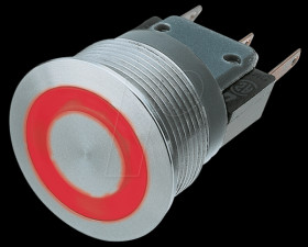 1241.6624.1131000 Metal switch Mittelhub, Ø19, red LED
